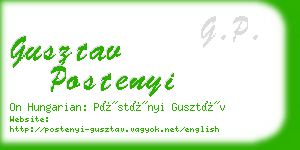 gusztav postenyi business card